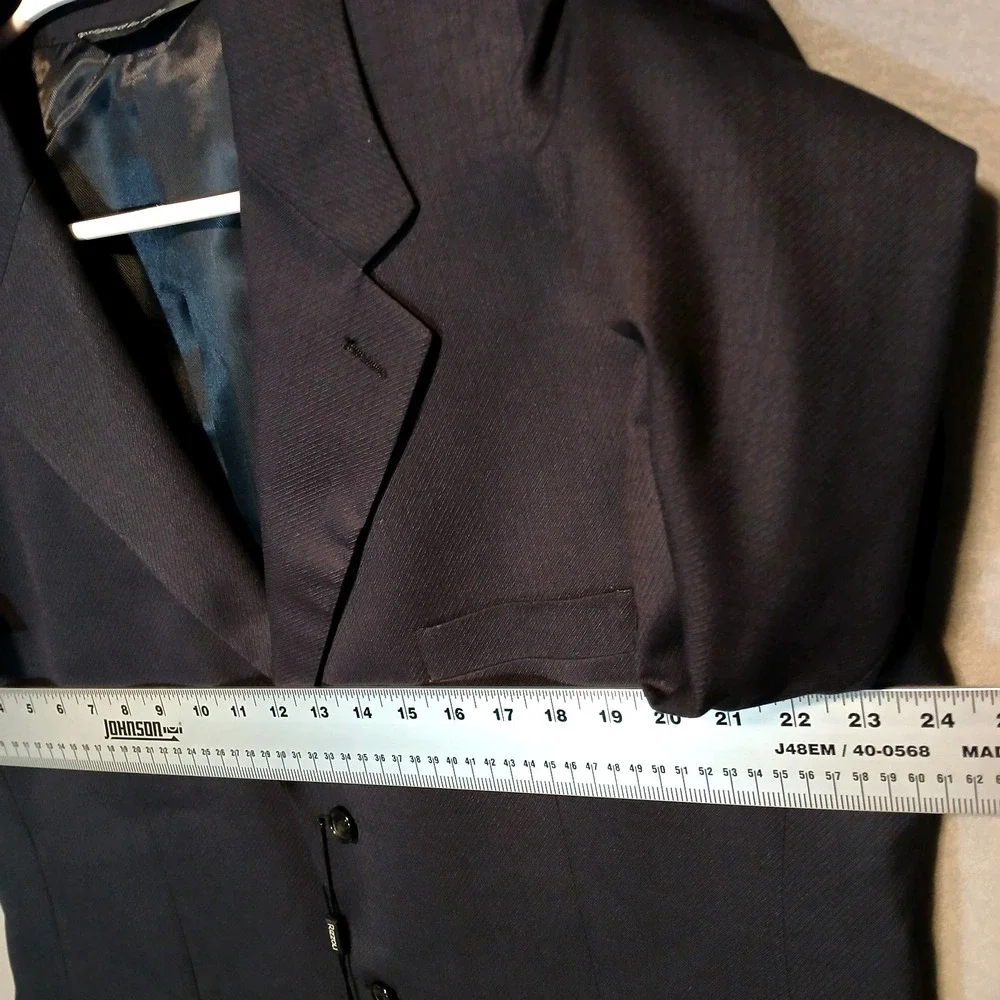 RIZZOLI UOMO Hand Tailored Super 140's Wool Navy Italy Men's‎ Blazer 46 XL